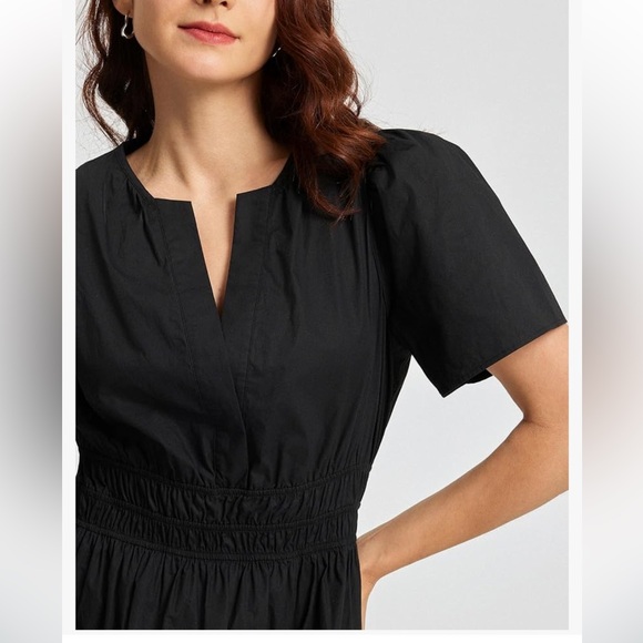 Cotton Black Tiered Smocked Summer Dress, NWT - Picture 4 of 11